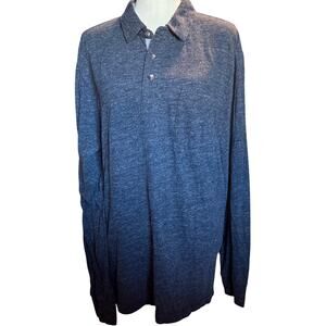Faherty Brand Men's Long Sleeve Organic Cotton Heathered Blue Grey, Size XL